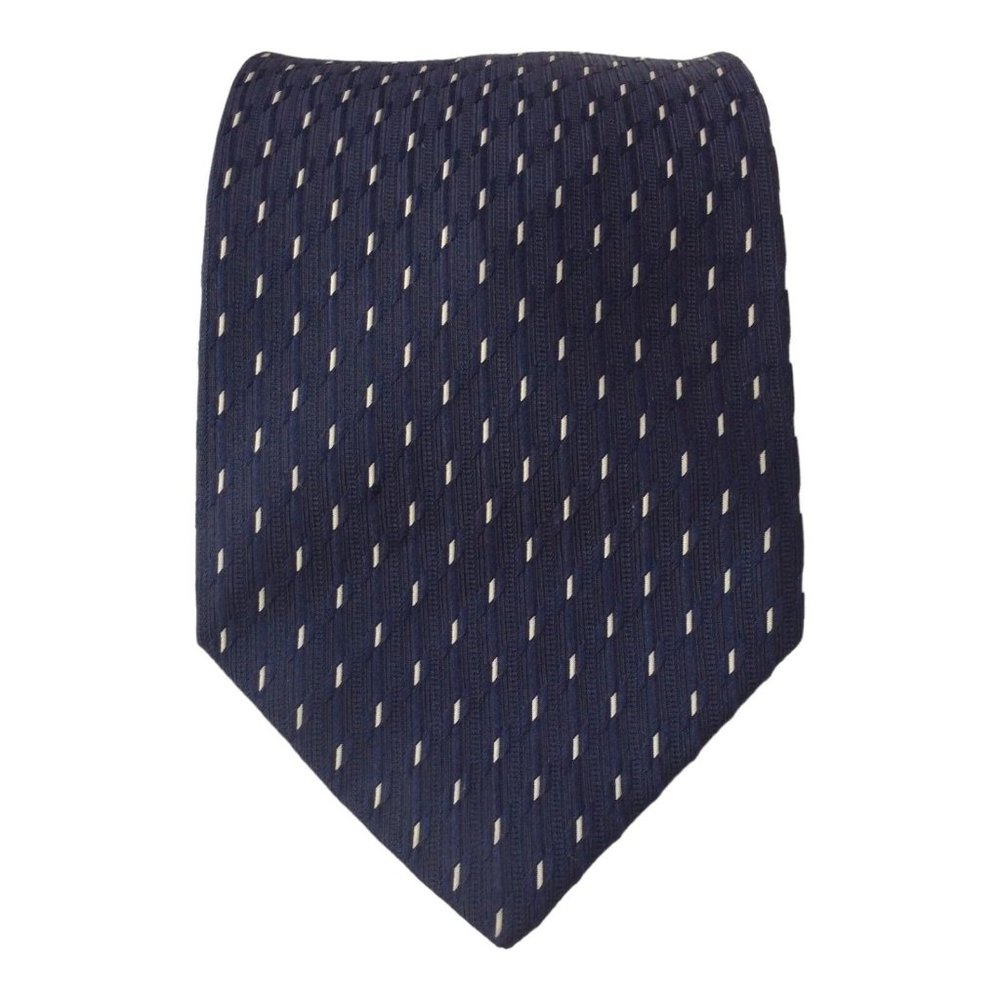 ITALO FERRETTI Blue Geometric Silk Tie Hand Made In Italy 60" / 3".1/2 EX COND